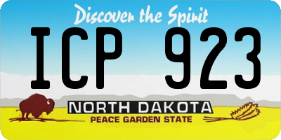 ND license plate ICP923