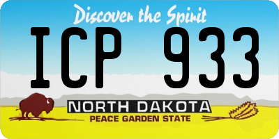 ND license plate ICP933