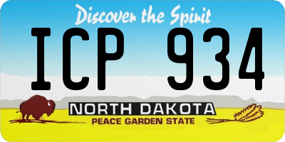 ND license plate ICP934