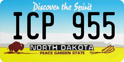ND license plate ICP955