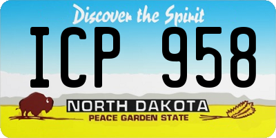 ND license plate ICP958
