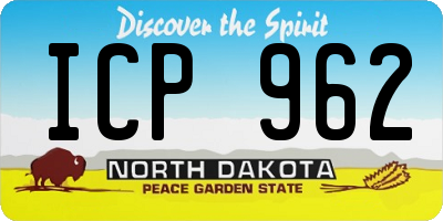 ND license plate ICP962