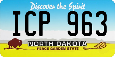 ND license plate ICP963