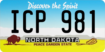 ND license plate ICP981