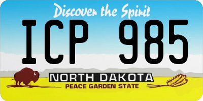 ND license plate ICP985