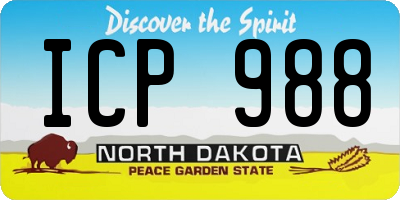 ND license plate ICP988
