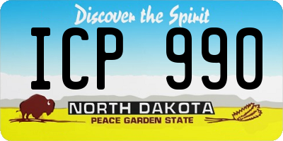ND license plate ICP990