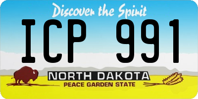 ND license plate ICP991
