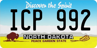 ND license plate ICP992