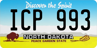 ND license plate ICP993