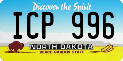 ND license plate ICP996