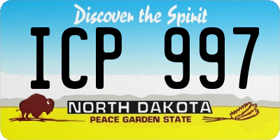 ND license plate ICP997