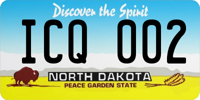 ND license plate ICQ002