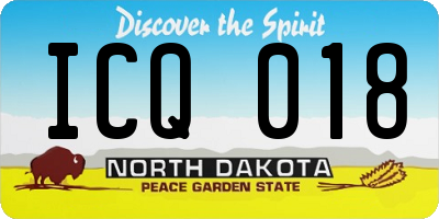 ND license plate ICQ018