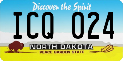 ND license plate ICQ024