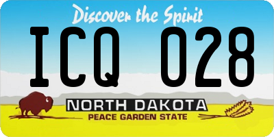 ND license plate ICQ028