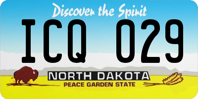 ND license plate ICQ029