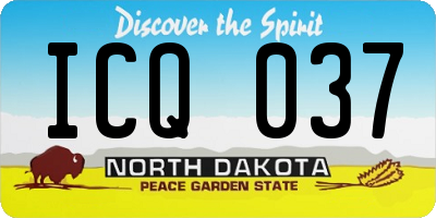 ND license plate ICQ037
