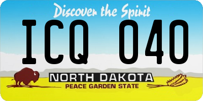 ND license plate ICQ040