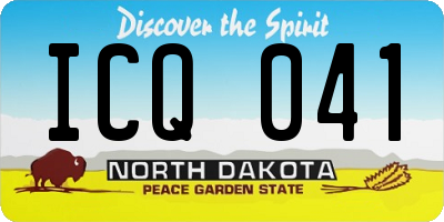ND license plate ICQ041