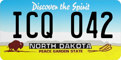 ND license plate ICQ042