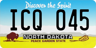 ND license plate ICQ045