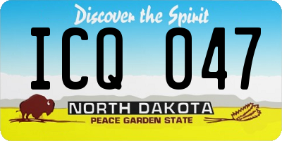 ND license plate ICQ047