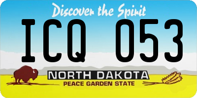 ND license plate ICQ053