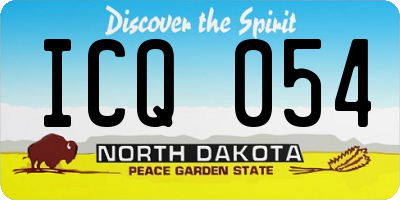 ND license plate ICQ054