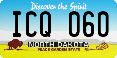 ND license plate ICQ060