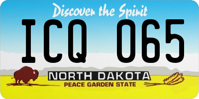 ND license plate ICQ065