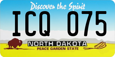 ND license plate ICQ075