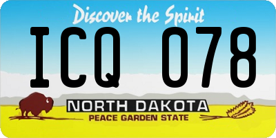 ND license plate ICQ078