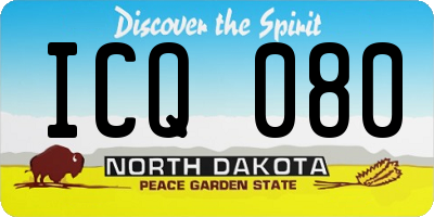 ND license plate ICQ080