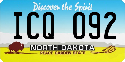 ND license plate ICQ092