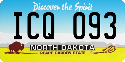 ND license plate ICQ093