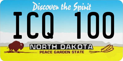 ND license plate ICQ100