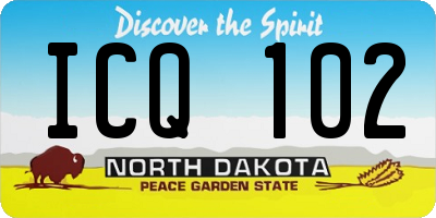 ND license plate ICQ102