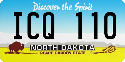 ND license plate ICQ110