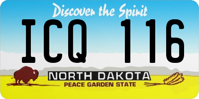 ND license plate ICQ116
