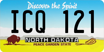 ND license plate ICQ121