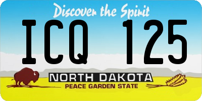ND license plate ICQ125