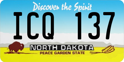 ND license plate ICQ137
