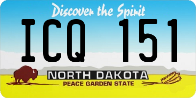 ND license plate ICQ151
