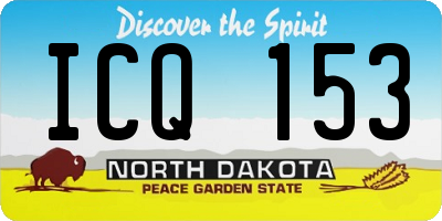 ND license plate ICQ153