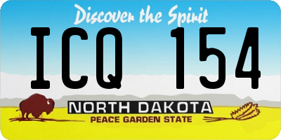 ND license plate ICQ154