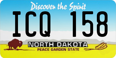 ND license plate ICQ158
