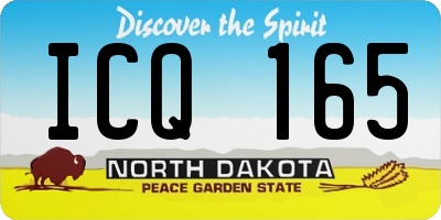 ND license plate ICQ165