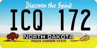 ND license plate ICQ172