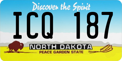 ND license plate ICQ187